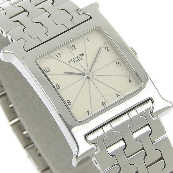 HERMES H watch Watches HH1.510 Silver SilverDial Stainless Steel Quartz An... - Picture 2 of 8